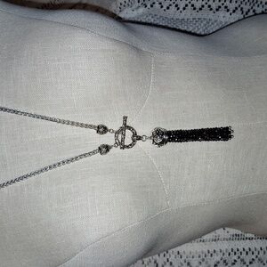 Rope Chain Glass Crystal beaded Tassel Long Necklace